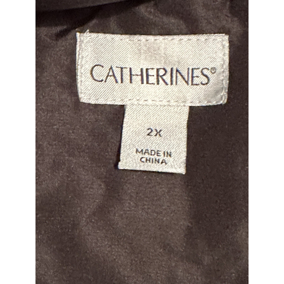 Catherines Womens 2X Winter Coat Removable Hood Black Long Parka Pockets NWOT - Picture 9 of 17